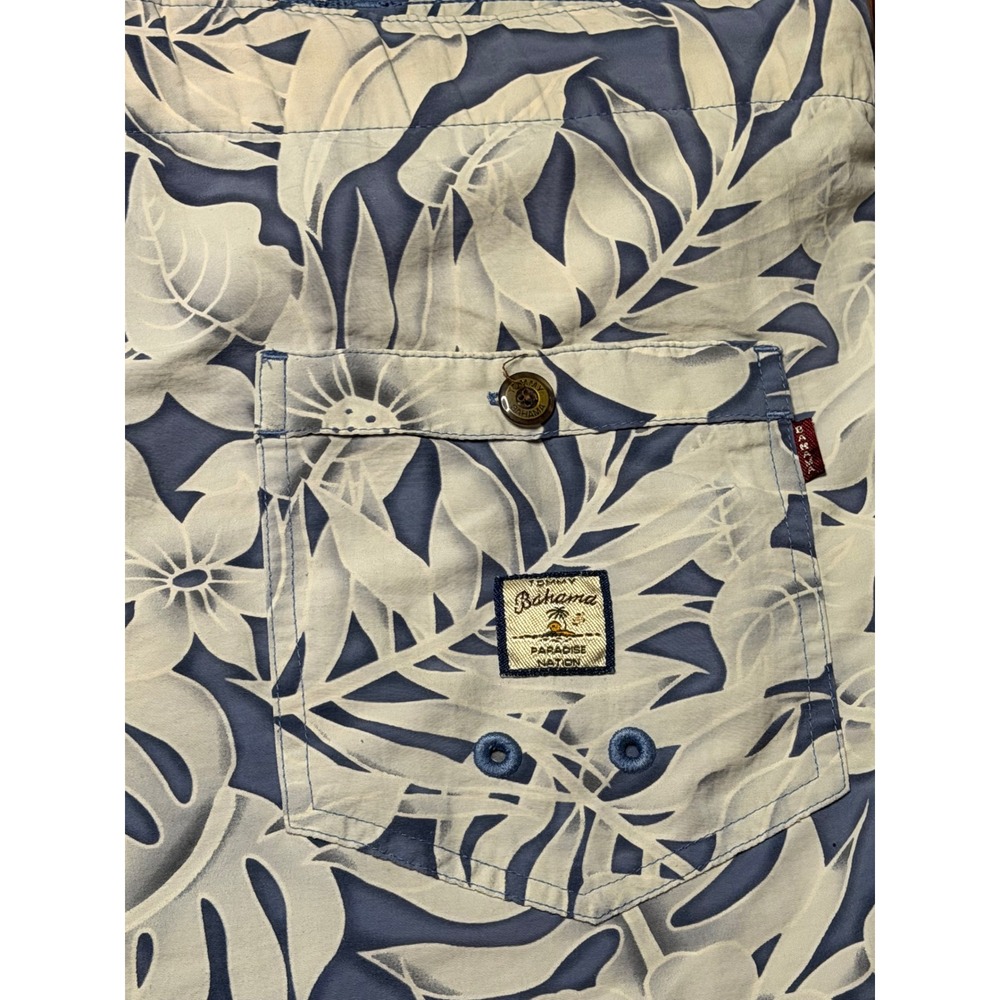 Tommy Bahama Mens Blue Tropical Floral Swim Trunks Board Shorts Size Medium